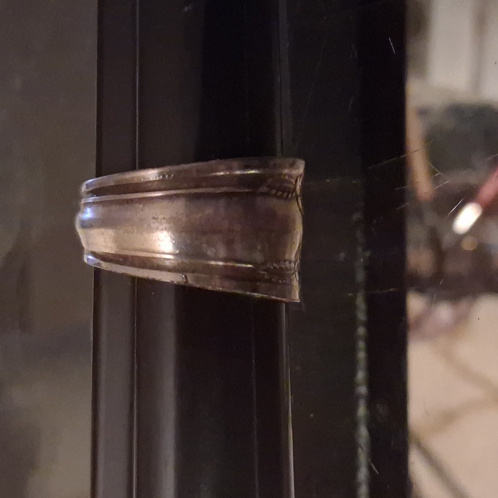STAR SILVER PLATE SPOON RING - Picture 2 of 4